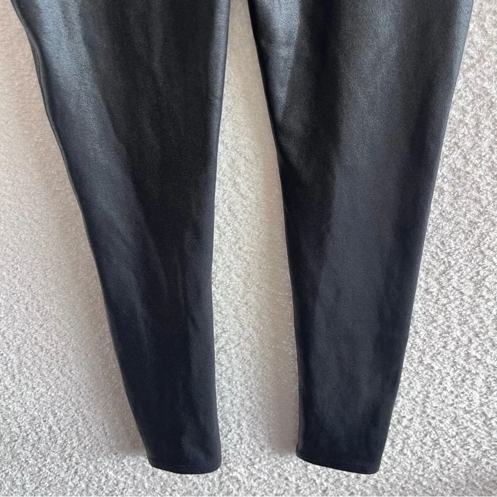 Spanx NWT Girls Black Faux Leather Non‎ Shaping Leggings Pants Size Small 7/8